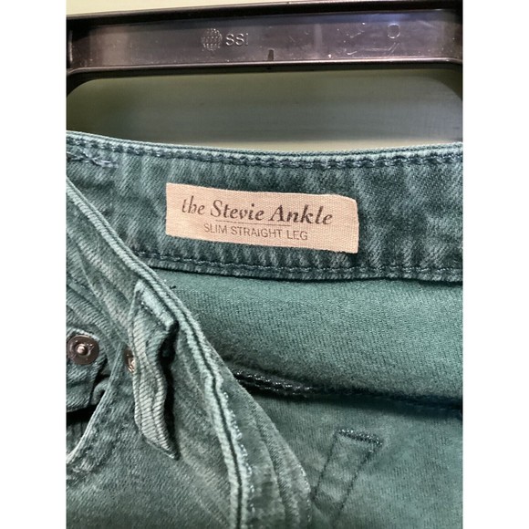 AG Adriano Goldschmied Pants Green Size 29R The Stevie Ankle Slim Straight Leg - Picture 7 of 10
